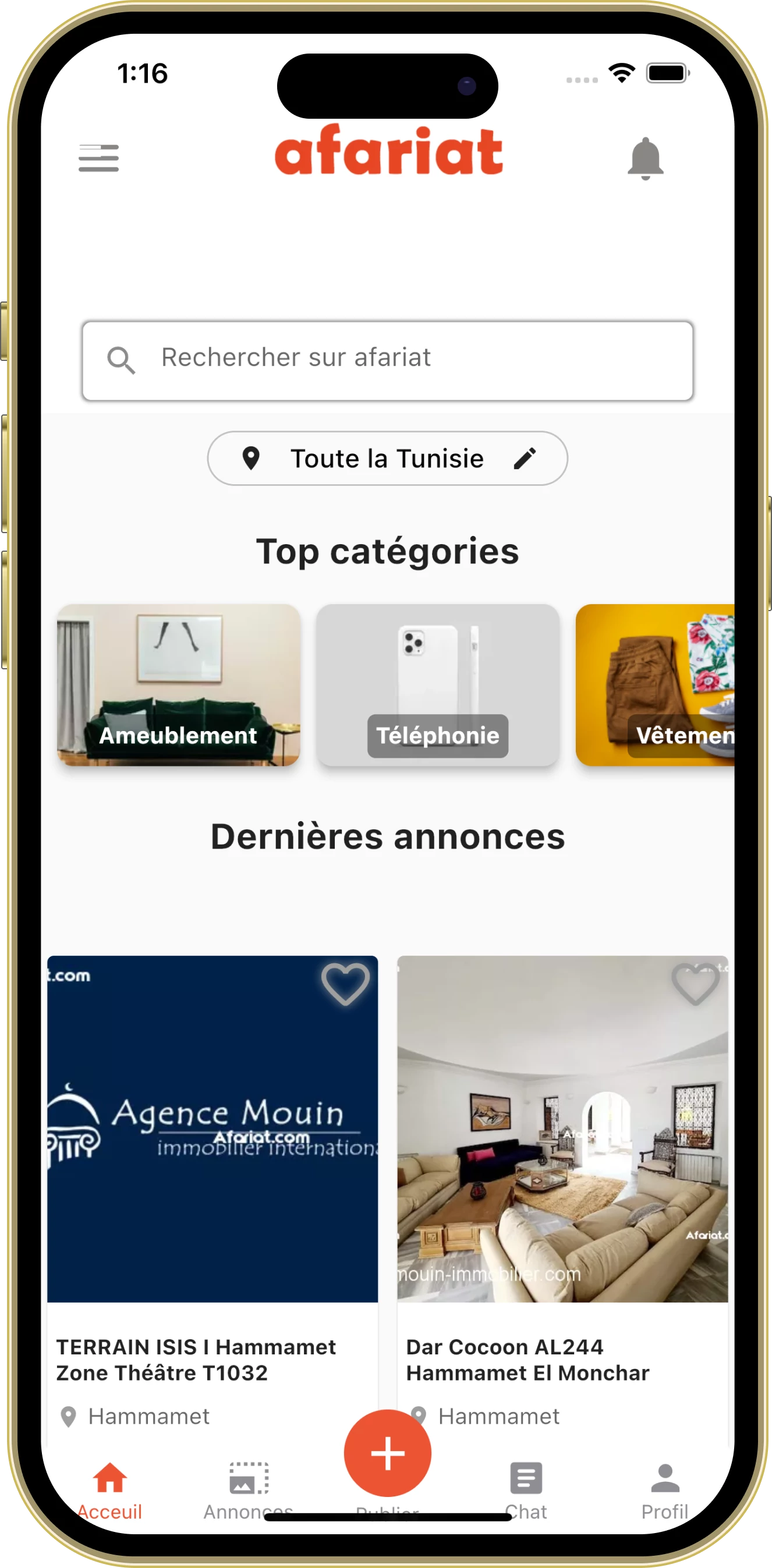 Application mobile Afariat
